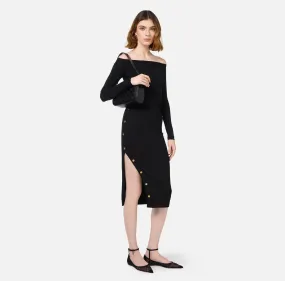 ABITO MIDI IN VISCOSA CON BOTTONI SULLO SPACCO ELISABETTA FRANCHI